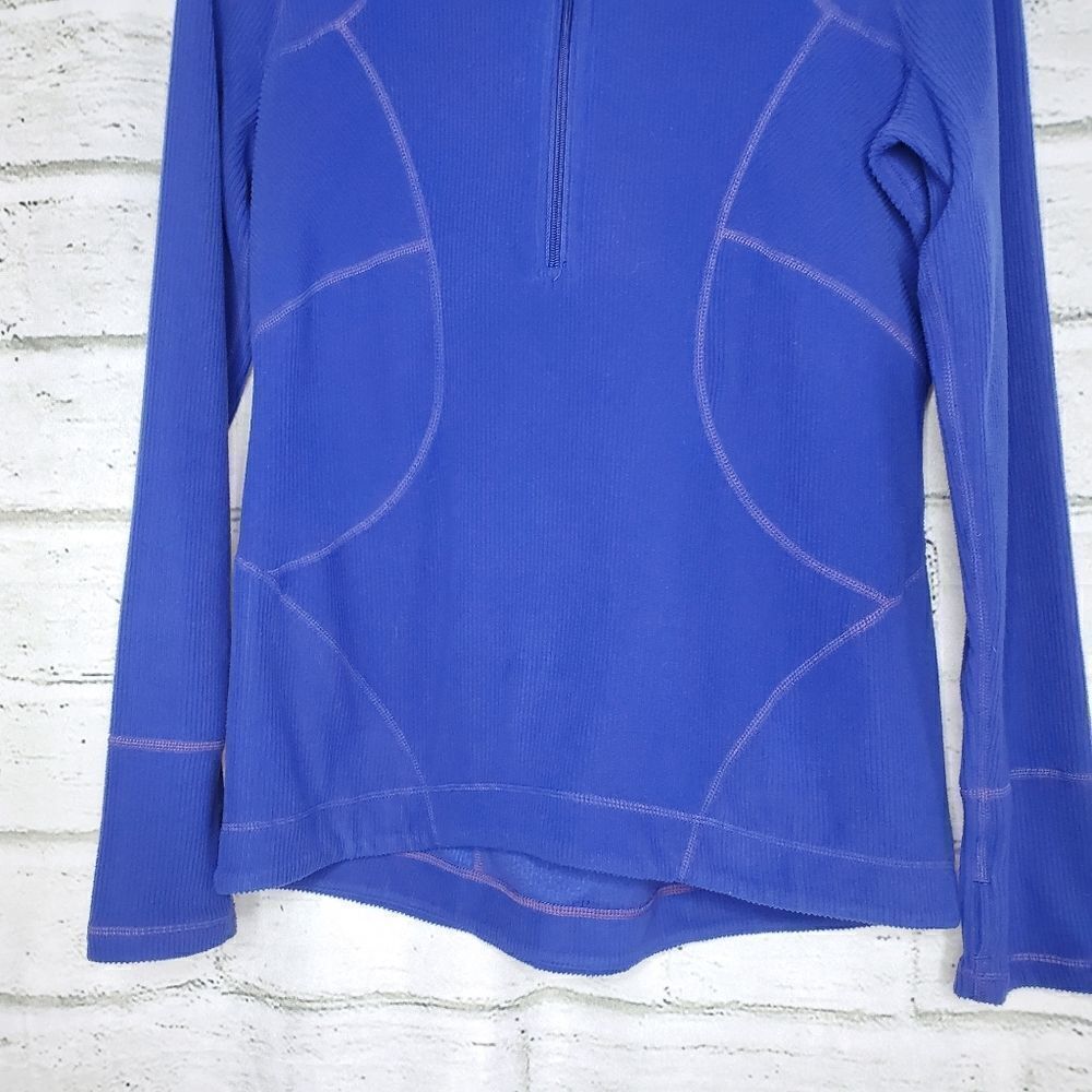 Zella ribbed half zip hooded jacket blue size medium - Picture 7 of 8